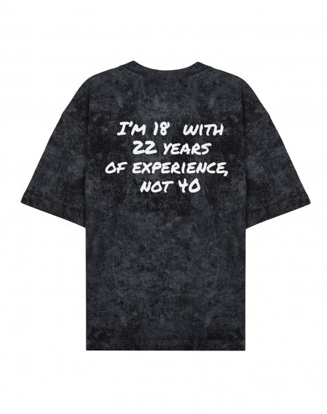 ФУТБОЛКА ВАРЁНКА ОВЕРСАЙЗ "I'M 18 WITH 22 YEARS OF EXPERIENCE, NOT 40"