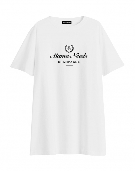ФУТБОЛКА OVERSIZE "MAMA NEEDS CHAMPAGNE"