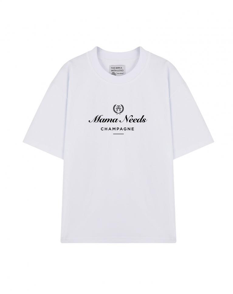 ФУТБОЛКА OVERSIZE "MAMA NEEDS CHAMPAGNE"