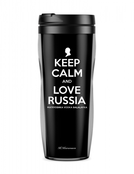ТЕРМОСТАКАН KEEP CALM AND LOVE RUSSIA