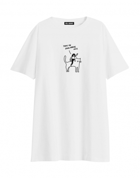 ФУТБОЛКА OVERSIZE "TAKE ME SOME WHERE NICE"