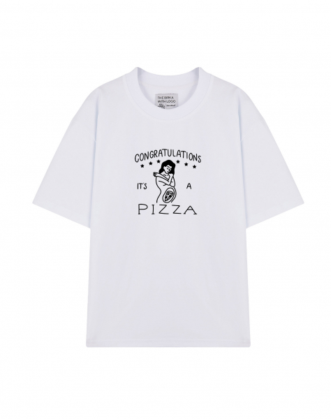 ФУТБОЛКА  OVERSIZE "CONGRATULATIONS IT'S A PIZZA"