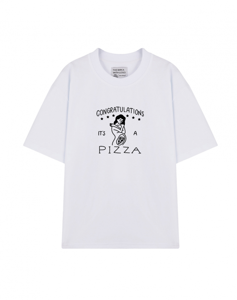 ФУТБОЛКА OVERSIZE "CONGRATULATIONS IT'S A PIZZA"