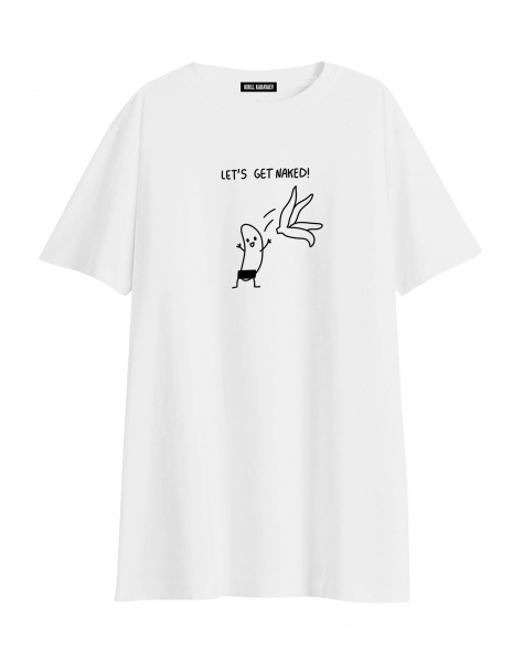 ФУТБОЛКА  OVERSIZE "LET'S GET NAKED"