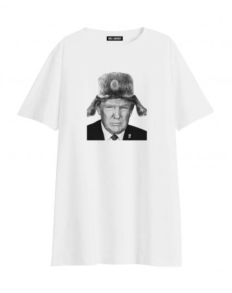 ФУТБОЛКА  OVERSIZE  "TRUMP в ушанке"