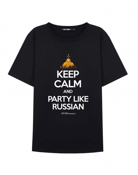 ФУТБОЛКА KEEP CALM AND PARTY LIKE RUSSIAN  (ШАПКА)
