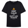 ФУТБОЛКА KEEP CALM AND PARTY LIKE RUSSIAN  (ШАПКА)